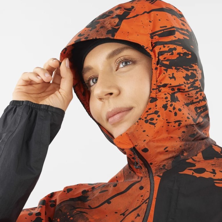 Orange / Black Salomon Bonatti Waterproof Women's Shell Jackets | IE CG0745